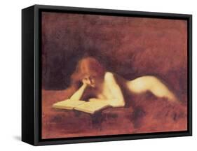 The Reader-Jean-Jacques Henner-Framed Stretched Canvas