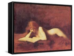 The Reader-Jean-Jacques Henner-Framed Stretched Canvas