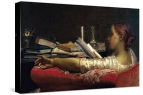 The Reader-Federico Faruffini-Stretched Canvas