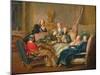 The Reading from Moliere, C.1728-Jean Francois de Troy-Mounted Giclee Print