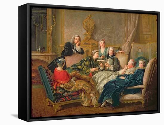 The Reading from Moliere, C.1728-Jean Francois de Troy-Framed Stretched Canvas