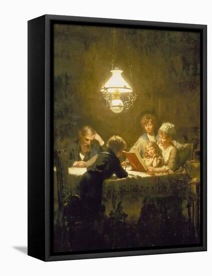 The Reading Lesson-Knut Ekvall-Framed Stretched Canvas