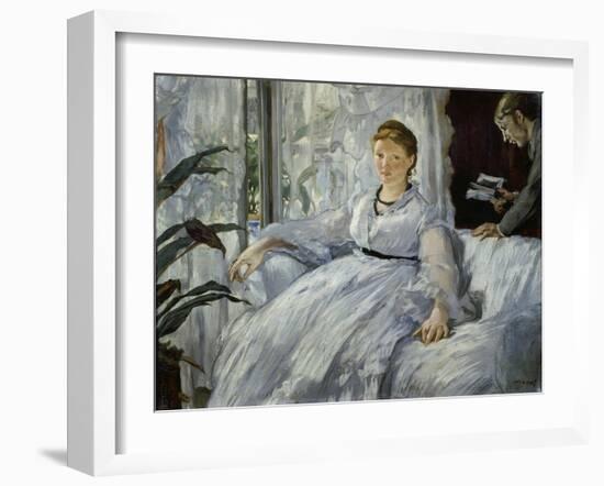 The Reading, Mme, Manet and Her Son, Léon Koella-Leenhoff, 1869-Edouard Manet-Framed Giclee Print