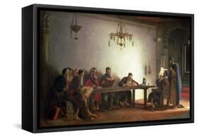 The Reading of the Bible by the Rabbis, a Souvenir of Morocco, 1882-Jean Jules Antoine Lecomte du Nouy-Framed Stretched Canvas