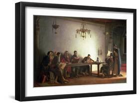 The Reading of the Bible by the Rabbis, a Souvenir of Morocco, 1882-Jean Jules Antoine Lecomte du Nouy-Framed Giclee Print