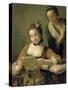 The Reading (Oil on Canvas)-Pietro Antonio Rotari-Stretched Canvas