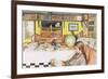 The Reading Room, Published in "Lasst Licht Hinin",("Let in More Light") 1909-Carl Larsson-Framed Giclee Print