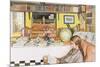 The Reading Room, Published in "Lasst Licht Hinin",("Let in More Light") 1909-Carl Larsson-Mounted Giclee Print