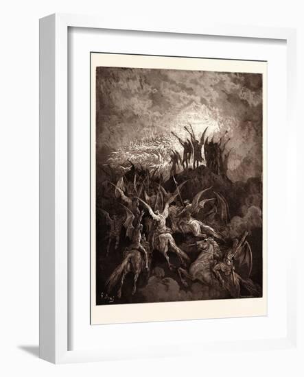 The Rebel Angels Summoned to the Conclave-Gustave Dore-Framed Giclee Print