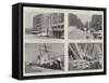 The Recent Blizzard in America, Scenes in New York City and Harbour-null-Framed Stretched Canvas