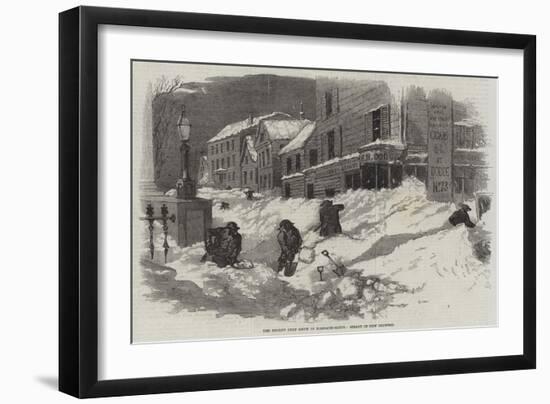 The Recent Deep Snow in Massachusetts, Street in New Bedford-null-Framed Giclee Print