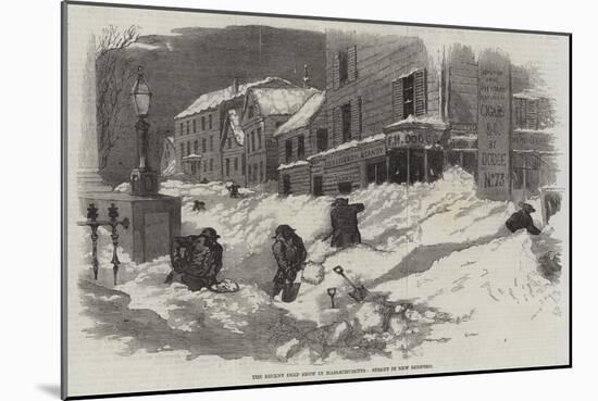 The Recent Deep Snow in Massachusetts, Street in New Bedford-null-Mounted Giclee Print