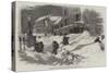 The Recent Deep Snow in Massachusetts, Street in New Bedford-null-Stretched Canvas