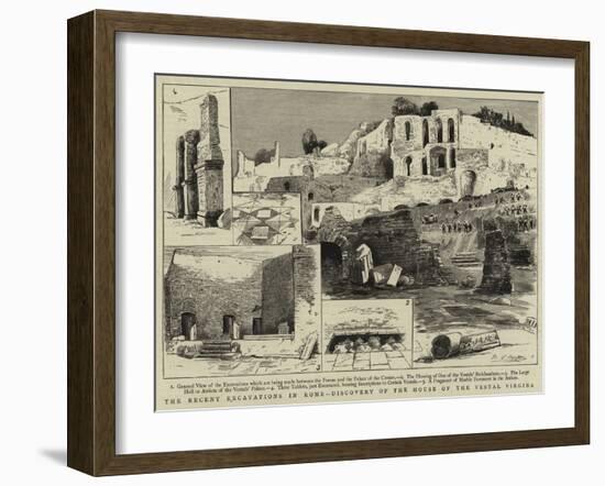 The Recent Excavations in Rome, Discovery of the House of the Vestal Virgins-null-Framed Giclee Print