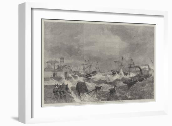 The Recent Gale, Wrecks at Kingstown, Bay of Dublin-George Henry Andrews-Framed Giclee Print