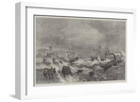 The Recent Gale, Wrecks at Kingstown, Bay of Dublin-George Henry Andrews-Framed Giclee Print