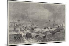 The Recent Gale, Wrecks at Kingstown, Bay of Dublin-George Henry Andrews-Mounted Giclee Print