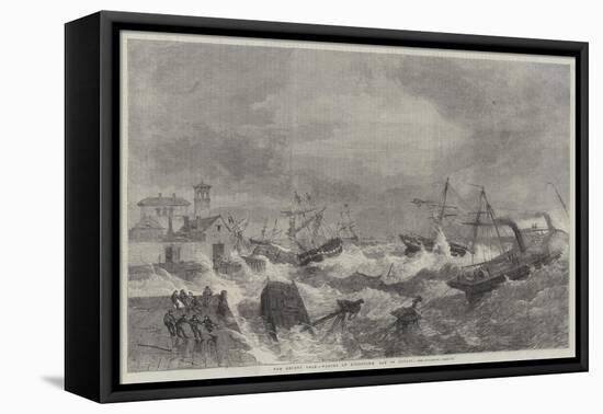 The Recent Gale, Wrecks at Kingstown, Bay of Dublin-George Henry Andrews-Framed Stretched Canvas