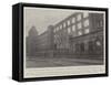 The Recent Great Fire at a Stockport Cotton Mill, View of the Ruins Looking East-null-Framed Stretched Canvas