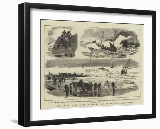 The Recent Great Gales, Sketches from Burnmouth, Berwickshire-William Lionel Wyllie-Framed Giclee Print