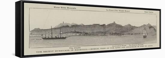 The Recent Hurricane in Mauritius, General View of the Town and Anchorage of Port St Louis-null-Framed Stretched Canvas