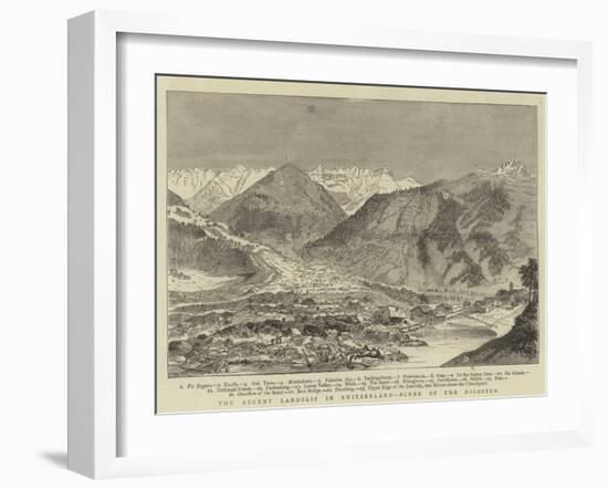 The Recent Landslip in Switzerland, Scene of the Disaster-null-Framed Giclee Print