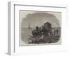 The Recent Railway Accident at Granton, Near Edinburgh, the Engine on the Beach-Frederick Morgan-Framed Premium Giclee Print