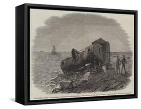 The Recent Railway Accident at Granton, Near Edinburgh, the Engine on the Beach-Frederick Morgan-Framed Stretched Canvas