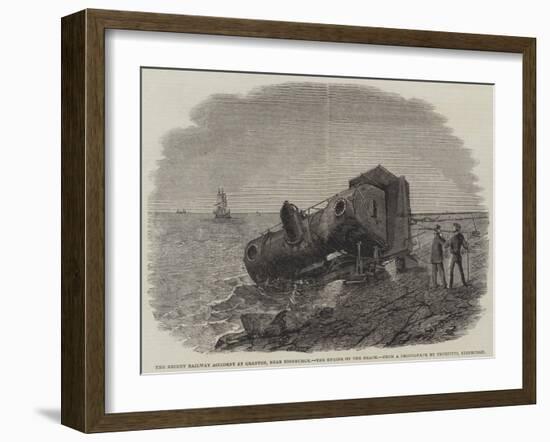 The Recent Railway Accident at Granton, Near Edinburgh, the Engine on the Beach-Frederick Morgan-Framed Giclee Print