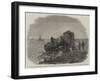 The Recent Railway Accident at Granton, Near Edinburgh, the Engine on the Beach-Frederick Morgan-Framed Giclee Print