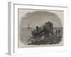 The Recent Railway Accident at Granton, Near Edinburgh, the Engine on the Beach-Frederick Morgan-Framed Giclee Print