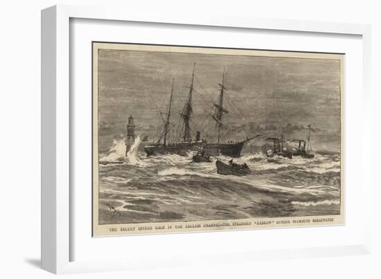 The Recent Severe Gale in the English Channel, the Steamship Hankow Outside Plymouth Breakwater-William Lionel Wyllie-Framed Giclee Print