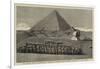 The Recent War in Egypt, Second Battalion Highland Light Infantry Picnicking at the Pyramids-null-Framed Giclee Print