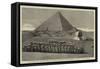 The Recent War in Egypt, Second Battalion Highland Light Infantry Picnicking at the Pyramids-null-Framed Stretched Canvas