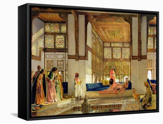 The Reception, 1873 (Oil on Panel)-John Frederick Lewis-Framed Stretched Canvas