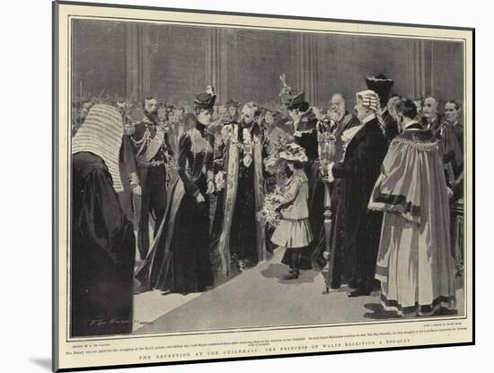 The Reception at the Guildhall, the Princess of Wales Receiving a Bouquet-Frederic De Haenen-Mounted Giclee Print