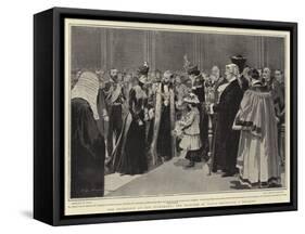 The Reception at the Guildhall, the Princess of Wales Receiving a Bouquet-Frederic De Haenen-Framed Stretched Canvas