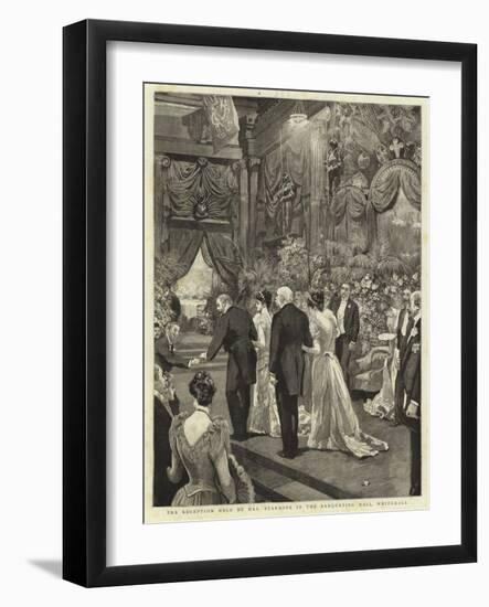 The Reception Held by Mrs Stanhope in the Banqueting Hall, Whitehall-null-Framed Giclee Print
