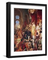 The Reception of Christopher Columbus (1450-1506) by Ferdinand II (1452-1516) of Aragon & Isabella-Eugene Deveria-Framed Giclee Print