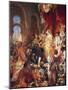 The Reception of Christopher Columbus (1450-1506) by Ferdinand II (1452-1516) of Aragon & Isabella-Eugene Deveria-Mounted Giclee Print