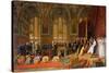 The Reception of Siamese Ambassadors by Emperor Napoleon III at the Palace of Fontainebleau-Jean Leon Gerome-Stretched Canvas