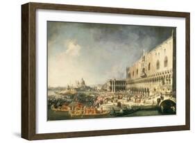 The Reception of the French Ambassador in Venice, 1725-26-Canaletto-Framed Giclee Print