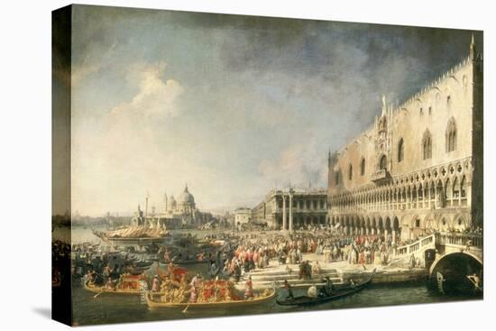 The Reception of the French Ambassador in Venice, 1725-26-Canaletto-Stretched Canvas