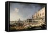 The Reception of the French Ambassador in Venice-Canaletto-Framed Stretched Canvas