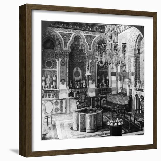 The Reception Room of a Pasha, Damascus, Syria, 1905-Underwood & Underwood-Framed Photographic Print