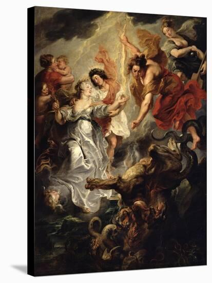 The Reconciliation of Marie de Medici and Her Son in 1621-Peter Paul Rubens-Stretched Canvas