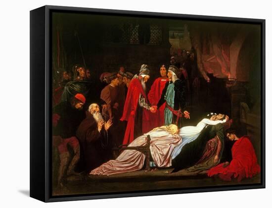 The Reconciliation of the Montagues and the Capulets over the Dead Bodies of Romeo and Juliet-Frederick Leighton-Framed Stretched Canvas