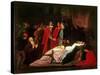 The Reconciliation of the Montagues and the Capulets over the Dead Bodies of Romeo and Juliet-Frederick Leighton-Stretched Canvas