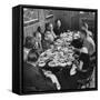 The Rectors Family Having a Few Friends in for a Buffet Supper and Comfortable Evening at Home-Loomis Dean-Framed Stretched Canvas