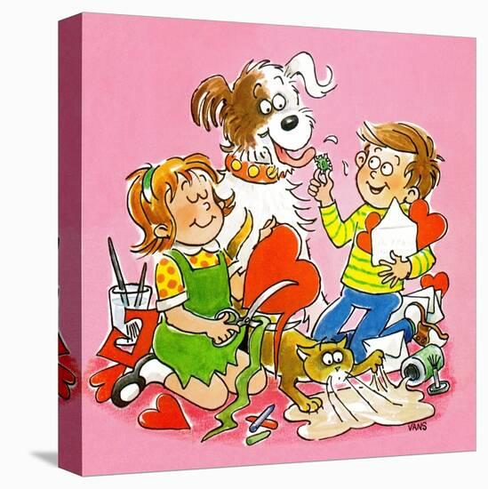 The Red and White Box - Jack & Jill-Jackie Lacy-Stretched Canvas